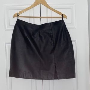 Leather mini skirt